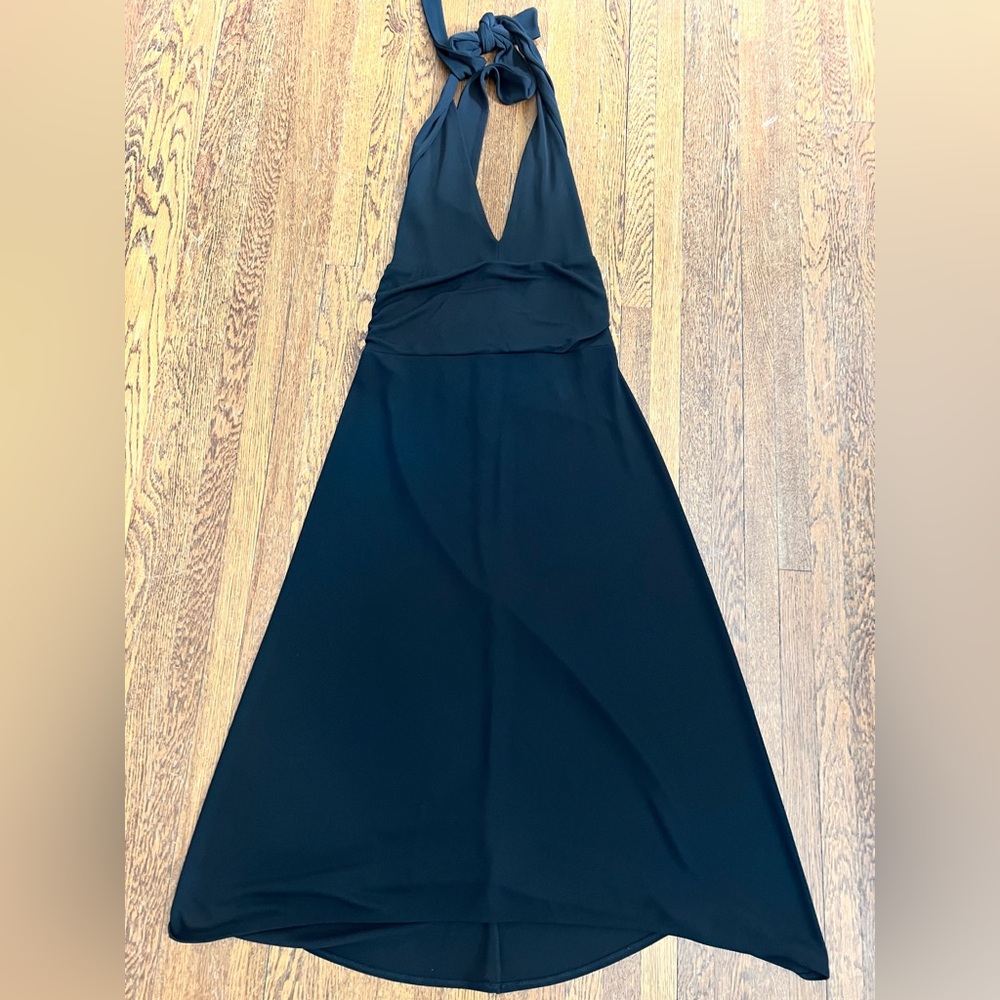 Banana Republic Black Halter Midi Dress